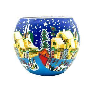 Cristal luminiscente pueblo nevado
