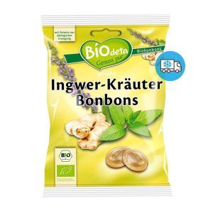 Caramelos rellenos jengibre y hierbas Biodeta 75 g