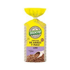 Tortita de arroz, maíz y semillas de lino Biocop 200 g